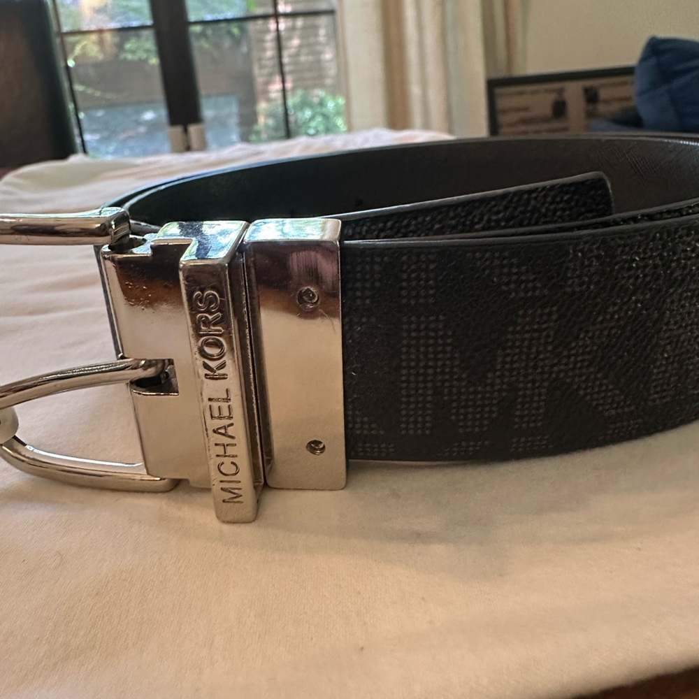 Michael Kors Brown and Silver Reversible Belt